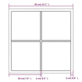 Wall Mirror Black 40x40 cm Metal - Rear View