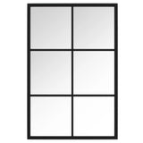 Wall Mirror Black 60x40 cm Metal - Front View