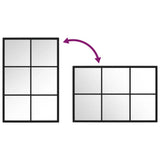 Wall Mirror Black 60x40 cm Metal - 45-Degree Angle