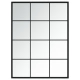 Wall Mirror Black 80x60 cm Metal - Front View
