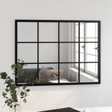 Wall Mirror Black 80x60 cm Metal - Side View