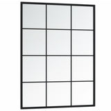 Wall Mirror Black 80x60 cm Metal - Top-Down View