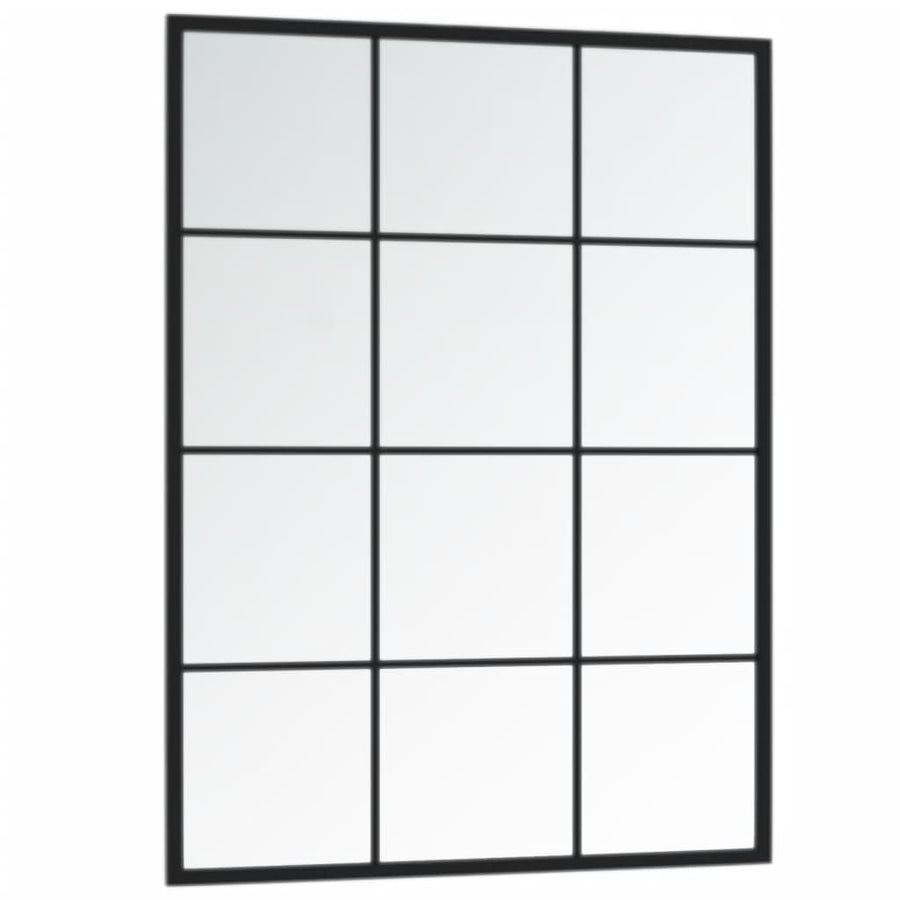 Wall Mirror Black 80x60 cm Metal