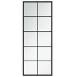Wall Mirror Black 100x40 cm Metal - Front View