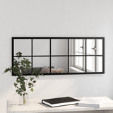 Wall Mirror Black 100x40 cm Metal - Side View