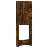 Washing Machine Cabinet Smoked Oak 64x25.5x190 cm - Front View