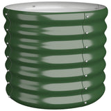 Garden Planter Galvanised Steel 40x40x36 cm Green - Front View