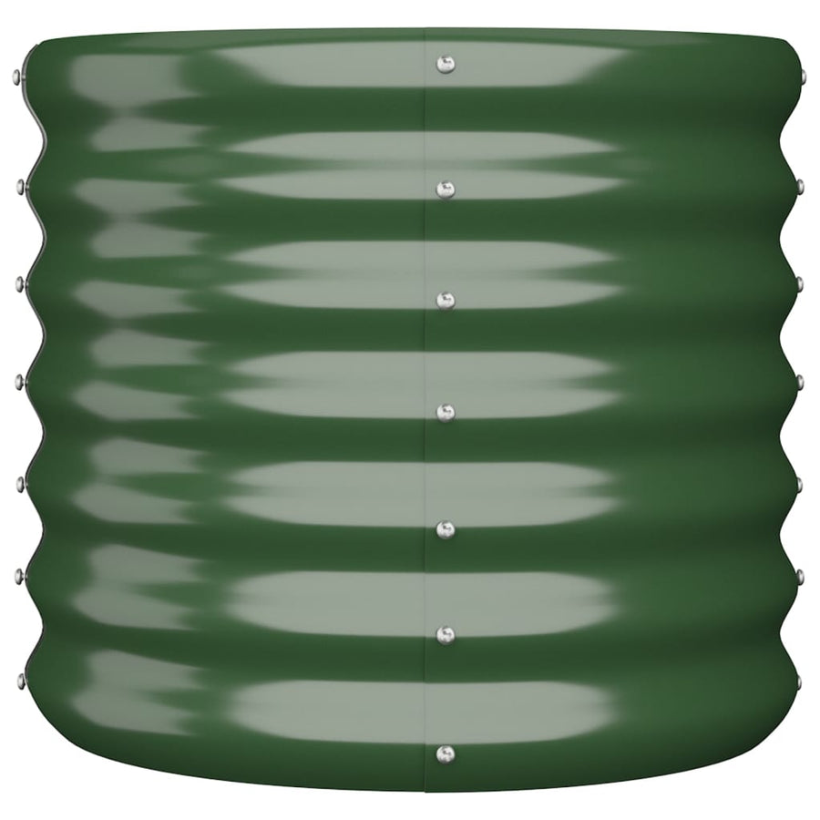 Garden Planter Galvanised Steel 40x40x36 cm Green