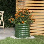 Garden Planter Galvanised Steel 40x40x36 cm Green