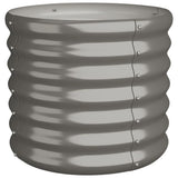 Garden Planter Galvanised Steel 40x40x36 cm Grey - Front View