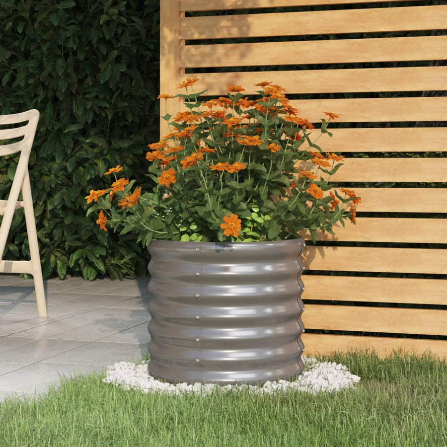 Garden Planter Galvanised Steel 40x40x36 cm Grey