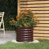 Garden Planter Galvanised Steel 40x40x36 cm Brown