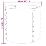 Garden Planter Galvanised Steel 40x40x36 cm Anthracite - Top-Down View