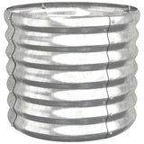 Garden Planter Galvanised Steel 40x40x36 cm Silver - Front View