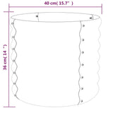 Garden Planter Galvanised Steel 40x40x36 cm Silver - Top-Down View