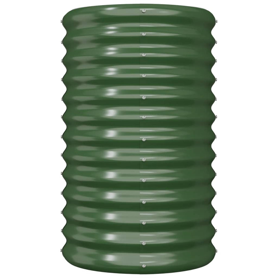 Garden Planter Galvanised Steel 40x40x68 cm Green