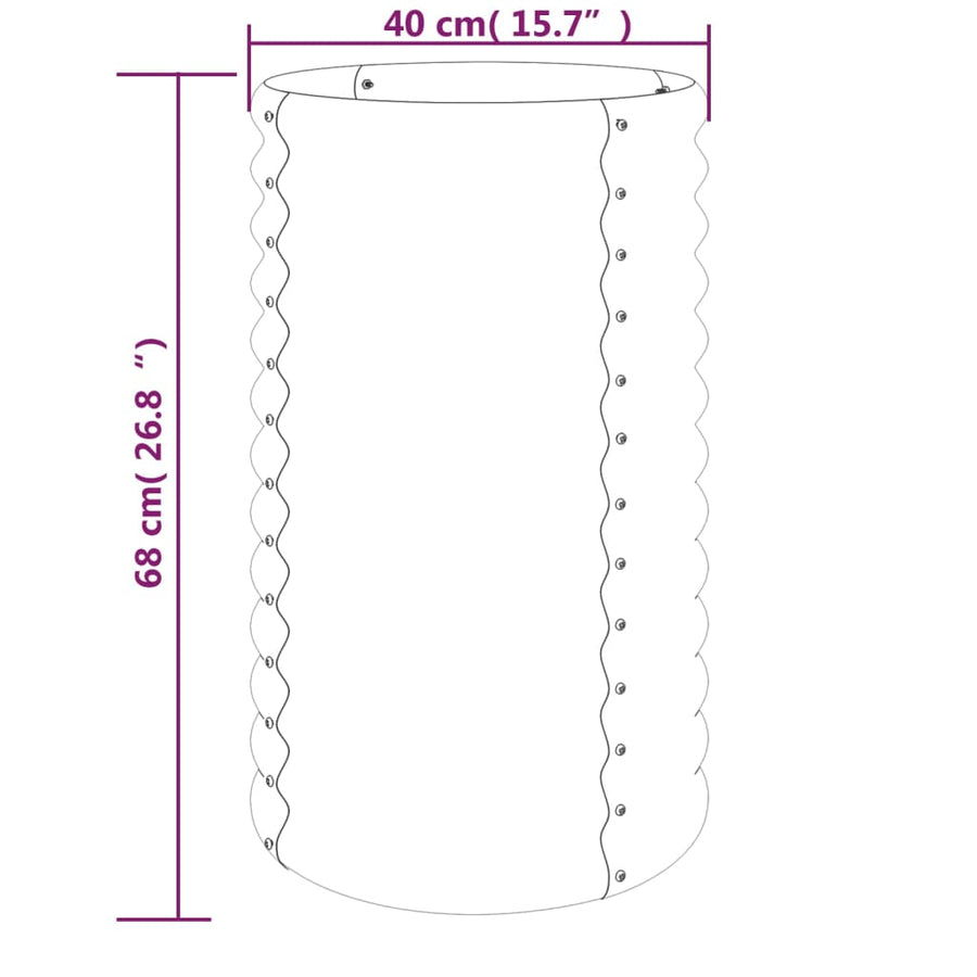 Garden Planter Galvanised Steel 40x40x68 cm Green