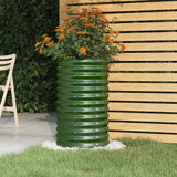 Garden Planter Galvanised Steel 40x40x68 cm Green