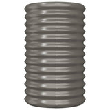 Garden Planter Galvanised Steel 40x40x68 cm Grey - Side View