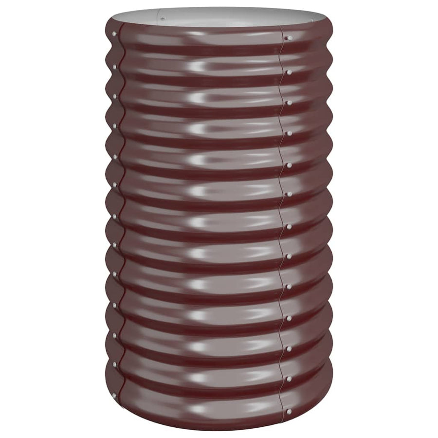 Garden Planter Galvanised Steel 40x40x68 cm Brown