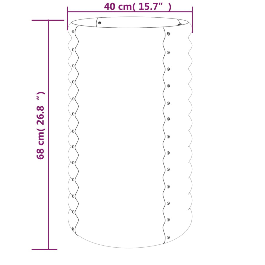 Garden Planter Galvanised Steel 40x40x68 cm Brown