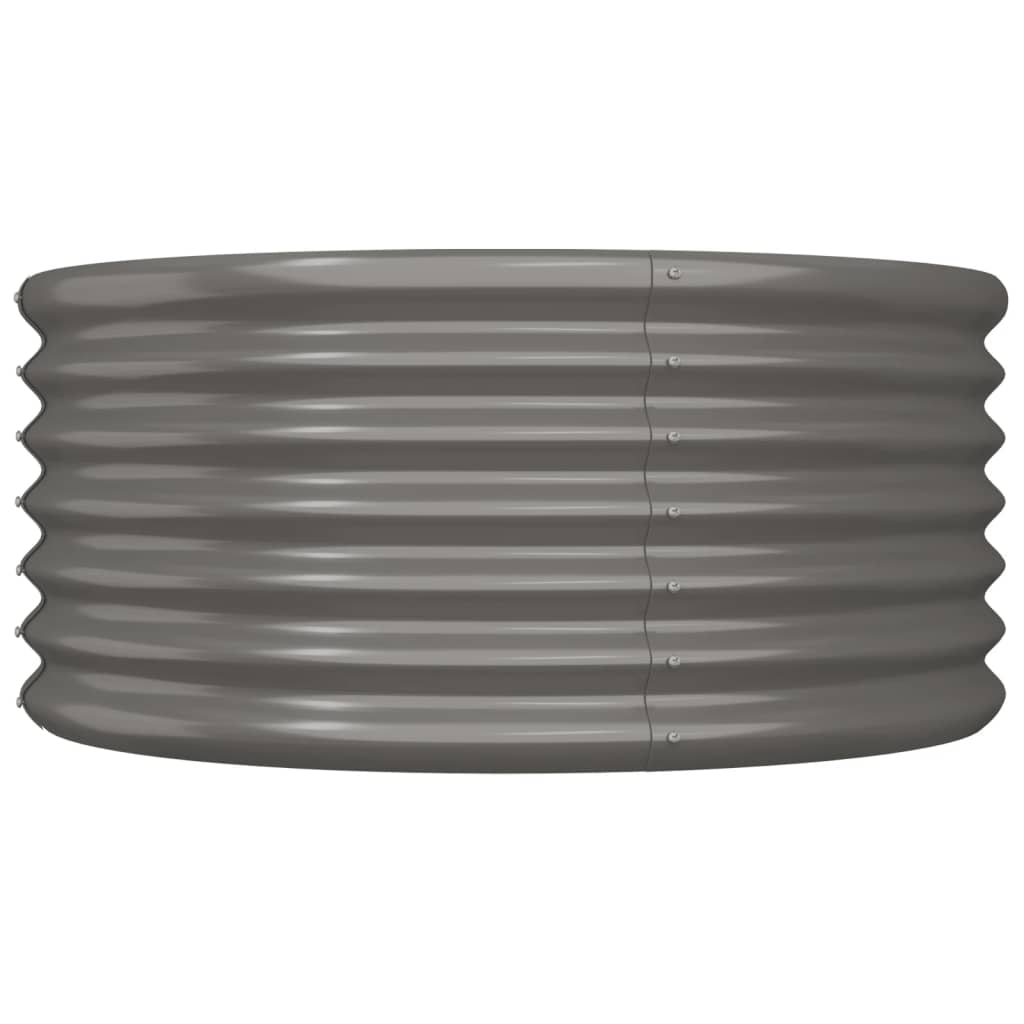 Garden Planter Galvanised Steel 80x80x36 cm Grey