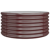 Garden Planter Galvanised Steel 80x80x36 cm Brown