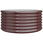 Garden Planter Galvanised Steel 80x80x36 cm Brown