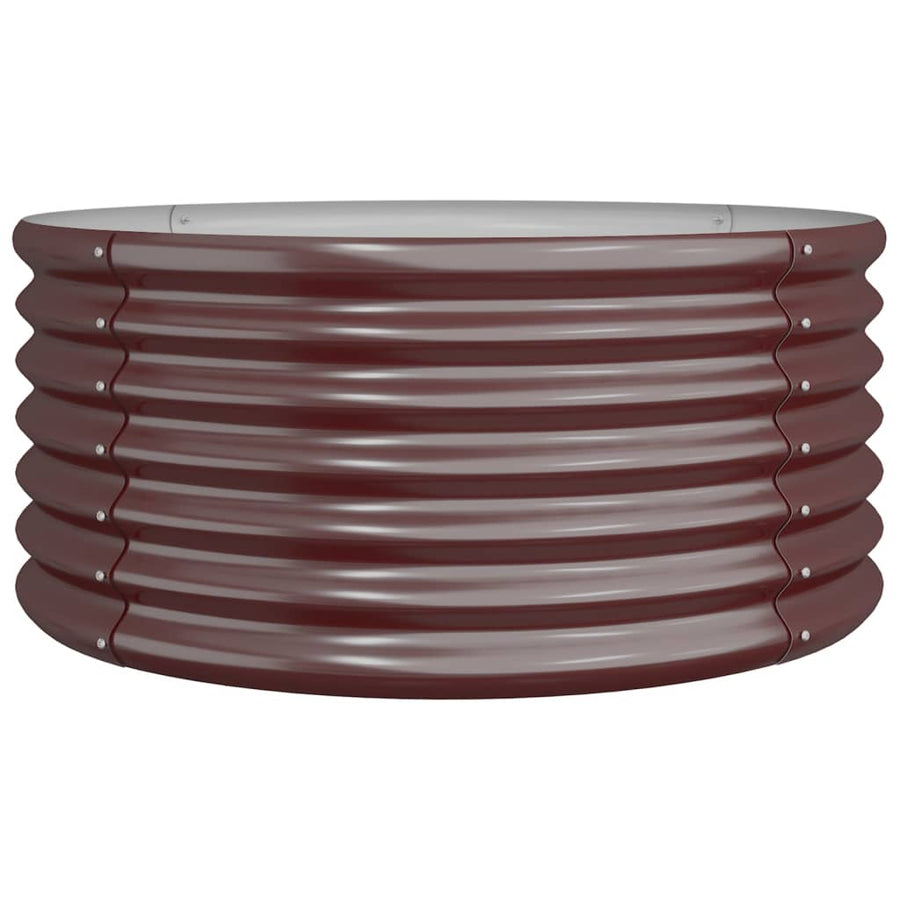 Garden Planter Galvanised Steel 80x80x36 cm Brown