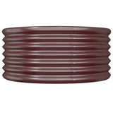 Garden Planter Galvanised Steel 80x80x36 cm Brown