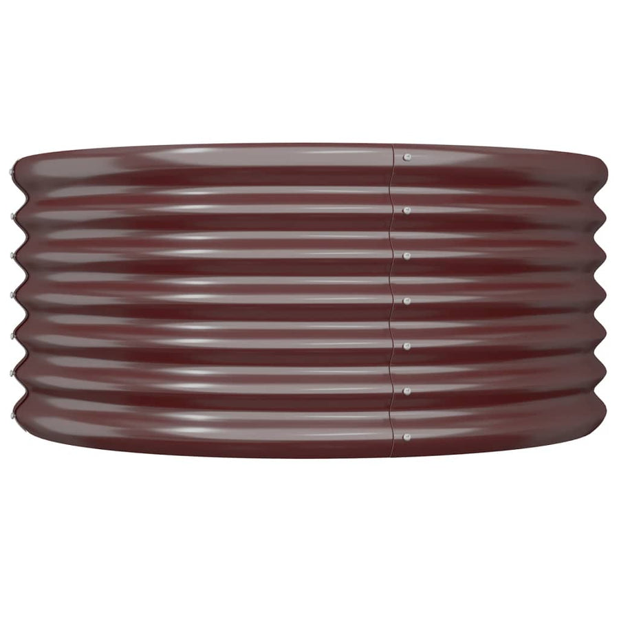 Garden Planter Galvanised Steel 80x80x36 cm Brown