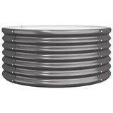 Garden Planter Galvanised Steel 80x80x36 cm Anthracite - Front View