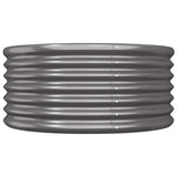 Garden Planter Galvanised Steel 80x80x36 cm Anthracite - Side View