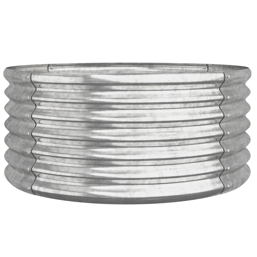 Garden Planter Galvanised Steel 80x80x36 cm Silver