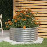 Garden Planter Galvanised Steel 80x80x36 cm Silver