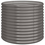 Garden Planter Galvanised Steel 80x80x68 cm Grey - Front View