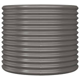 Garden Planter Galvanised Steel 80x80x68 cm Grey - Side View