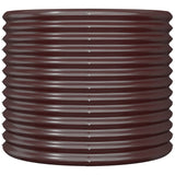 Garden Planter Galvanised Steel 80x80x68 cm Brown