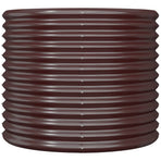 Garden Planter Galvanised Steel 80x80x68 cm Brown