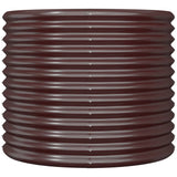 Garden Planter Galvanised Steel 80x80x68 cm Brown - Side View