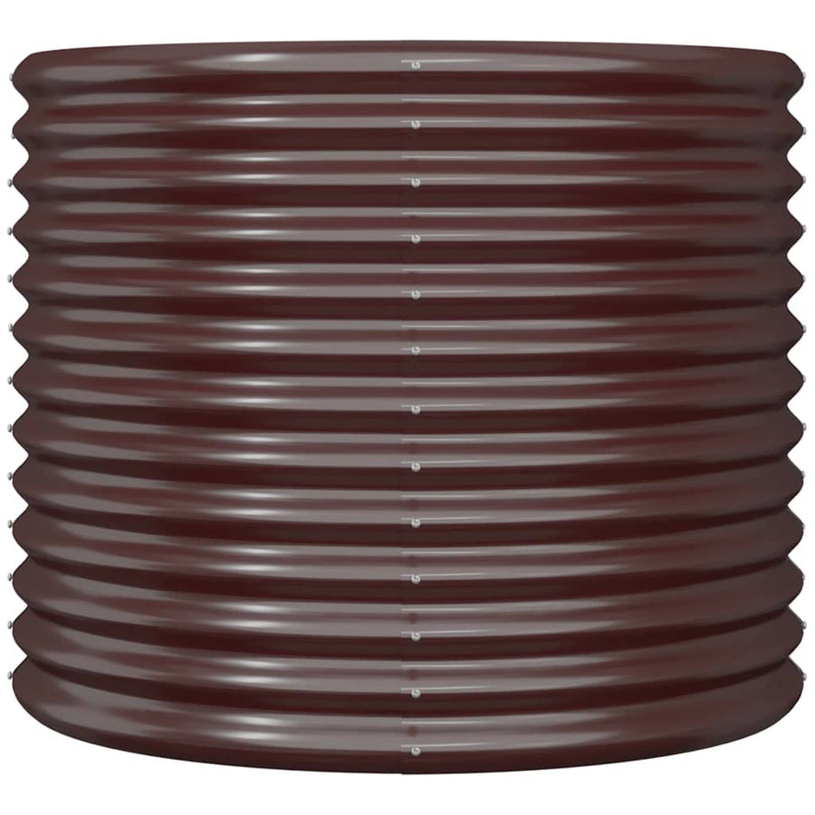 Garden Planter Galvanised Steel 80x80x68 cm Brown