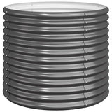 Garden Planter Galvanised Steel 80x80x68 cm Anthracite - Front View