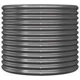 Garden Planter Galvanised Steel 80x80x68 cm Anthracite - Side View