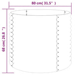 Garden Planter Galvanised Steel 80x80x68 cm Anthracite - Top-Down View