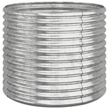 Garden Planter Galvanised Steel 80x80x68 cm Silver - Front View