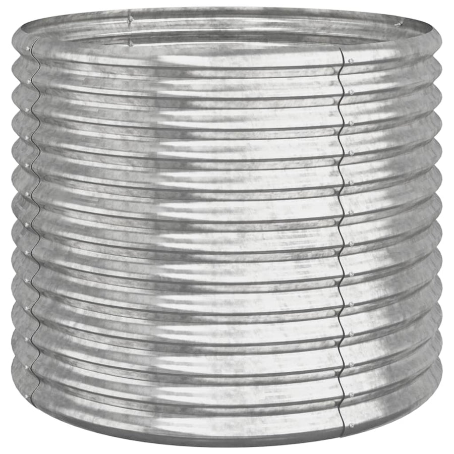 Garden Planter Galvanised Steel 80x80x68 cm Silver