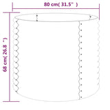 Garden Planter Galvanised Steel 80x80x68 cm Silver - Top-Down View