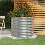 Garden Planter Galvanised Steel 80x80x68 cm Silver