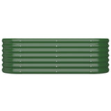 Garden Raised Bed Galvanised Steel 114x40x36 cm Green