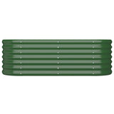 Garden Raised Bed Galvanised Steel 114x40x36 cm Green - Side View